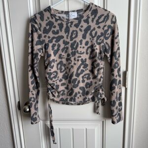 Leopard Print Long Sleeve Top